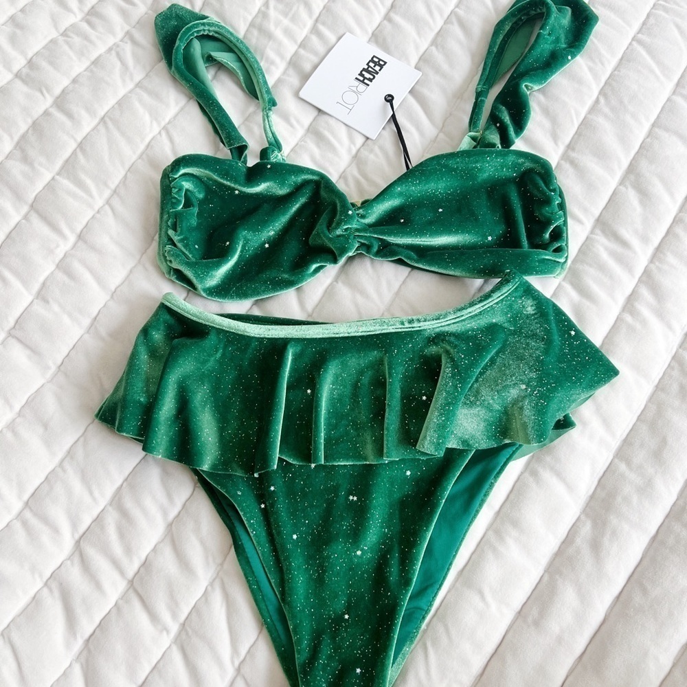 Beach Riot glitter daisy bikini SET - bottom XS & Top S - Picture 9 of 12